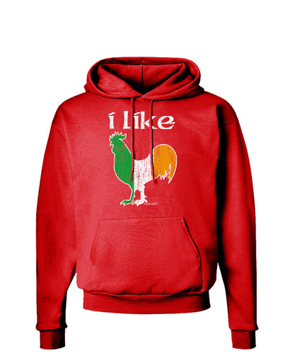 I Like Irish Rooster Silhouette Dark Hoodie Sweatshirt by TooLoud-Hoodie-TooLoud-Red-Small-Davson Sales