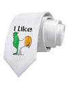 I Like Irish Rooster Silhouette Printed White Necktie by TooLoud