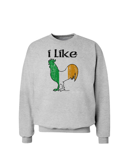 I Like Irish Rooster Silhouette Sweatshirt by TooLoud-Sweatshirts-TooLoud-AshGray-Small-Davson Sales