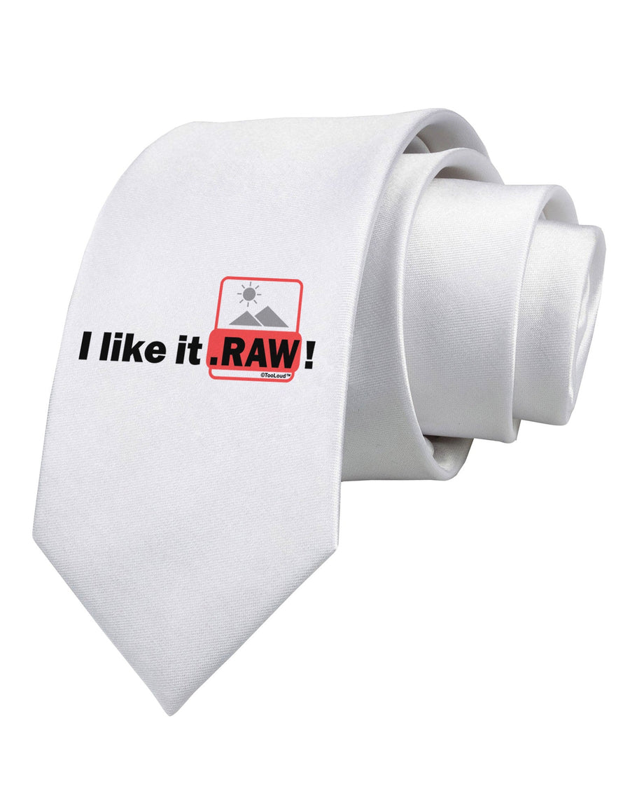 I Like It RAW Printed White Necktie