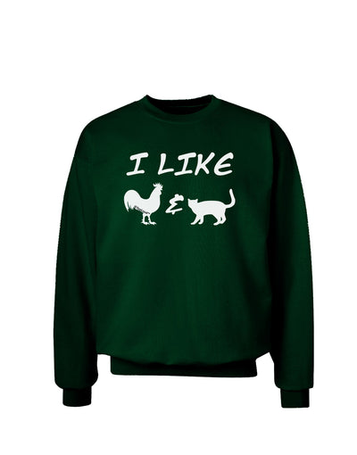 I Like Rooster & Cat Silhouette Adult Dark Sweatshirt by TooLoud-Sweatshirts-TooLoud-Deep-Forest-Green-Small-Davson Sales