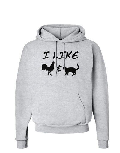 I Like Rooster & Cat Silhouette Hoodie Sweatshirt by TooLoud-Hoodie-TooLoud-AshGray-Small-Davson Sales