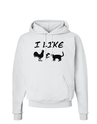 I Like Rooster & Cat Silhouette Hoodie Sweatshirt by TooLoud-Hoodie-TooLoud-White-Small-Davson Sales