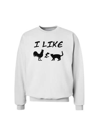 I Like Rooster & Cat Silhouette Sweatshirt by TooLoud-Sweatshirts-TooLoud-White-Small-Davson Sales