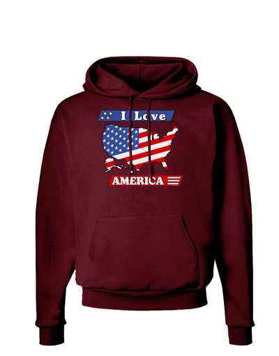 I Love America Dark Hoodie Sweatshirt-Hoodie-TooLoud-Maroon-Small-Davson Sales