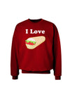 I Love Burritos - Funny Food Adult Dark Sweatshirt-Sweatshirts-TooLoud-Deep-Red-Small-Davson Sales