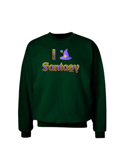 I Love Fantasy Adult Dark Sweatshirt-Sweatshirts-TooLoud-Deep-Forest-Green-Small-Davson Sales