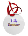 I Love Fantasy Circular Metal Ornament-Ornament-TooLoud-White-Davson Sales