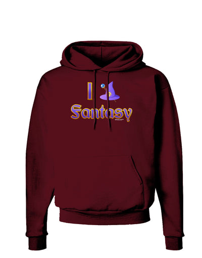 I Love Fantasy Dark Hoodie Sweatshirt-Hoodie-TooLoud-Maroon-Small-Davson Sales