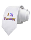 I Love Fantasy Printed White Necktie