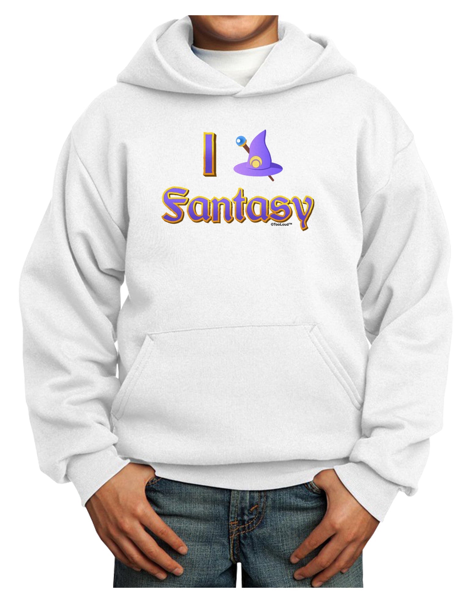I Love Fantasy Youth Hoodie Pullover Sweatshirt-Youth Hoodie-TooLoud-White-XS-Davson Sales