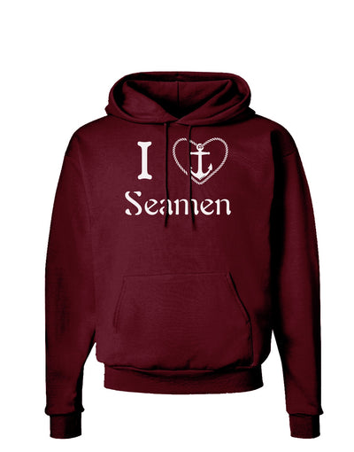 I Love Heart Anchor Seamen Dark Hoodie Sweatshirt-Hoodie-TooLoud-Maroon-Small-Davson Sales