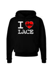 I Love Heart Lace Dark Hoodie Sweatshirt-Hoodie-TooLoud-Black-Small-Davson Sales