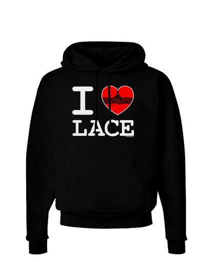 I Love Heart Lace Dark Hoodie Sweatshirt-Hoodie-TooLoud-Black-Small-Davson Sales