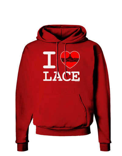 I Love Heart Lace Dark Hoodie Sweatshirt-Hoodie-TooLoud-Red-Small-Davson Sales