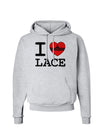 I Love Heart Lace Hoodie Sweatshirt-Hoodie-TooLoud-AshGray-Small-Davson Sales