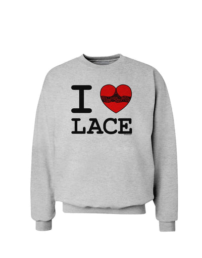 I Love Heart Lace Sweatshirt-Sweatshirts-TooLoud-AshGray-Small-Davson Sales