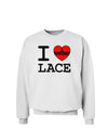 I Love Heart Lace Sweatshirt-Sweatshirts-TooLoud-White-Small-Davson Sales