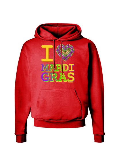 I Love Heart Mardi Gras Dark Hoodie Sweatshirt-Hoodie-TooLoud-Red-Small-Davson Sales