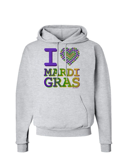 I Love Heart Mardi Gras Hoodie Sweatshirt-Hoodie-TooLoud-AshGray-Small-Davson Sales