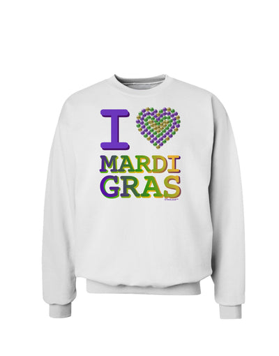 I Love Heart Mardi Gras Sweatshirt-Sweatshirts-TooLoud-White-Small-Davson Sales