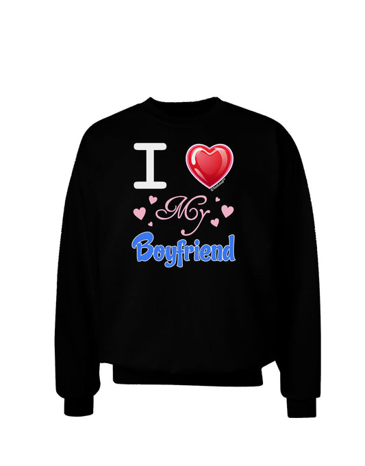 I Love Heart My Boyfriend Adult Dark Sweatshirt-Sweatshirts-TooLoud-Black-Small-Davson Sales