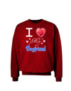 I Love Heart My Boyfriend Adult Dark Sweatshirt-Sweatshirts-TooLoud-Deep-Red-Small-Davson Sales