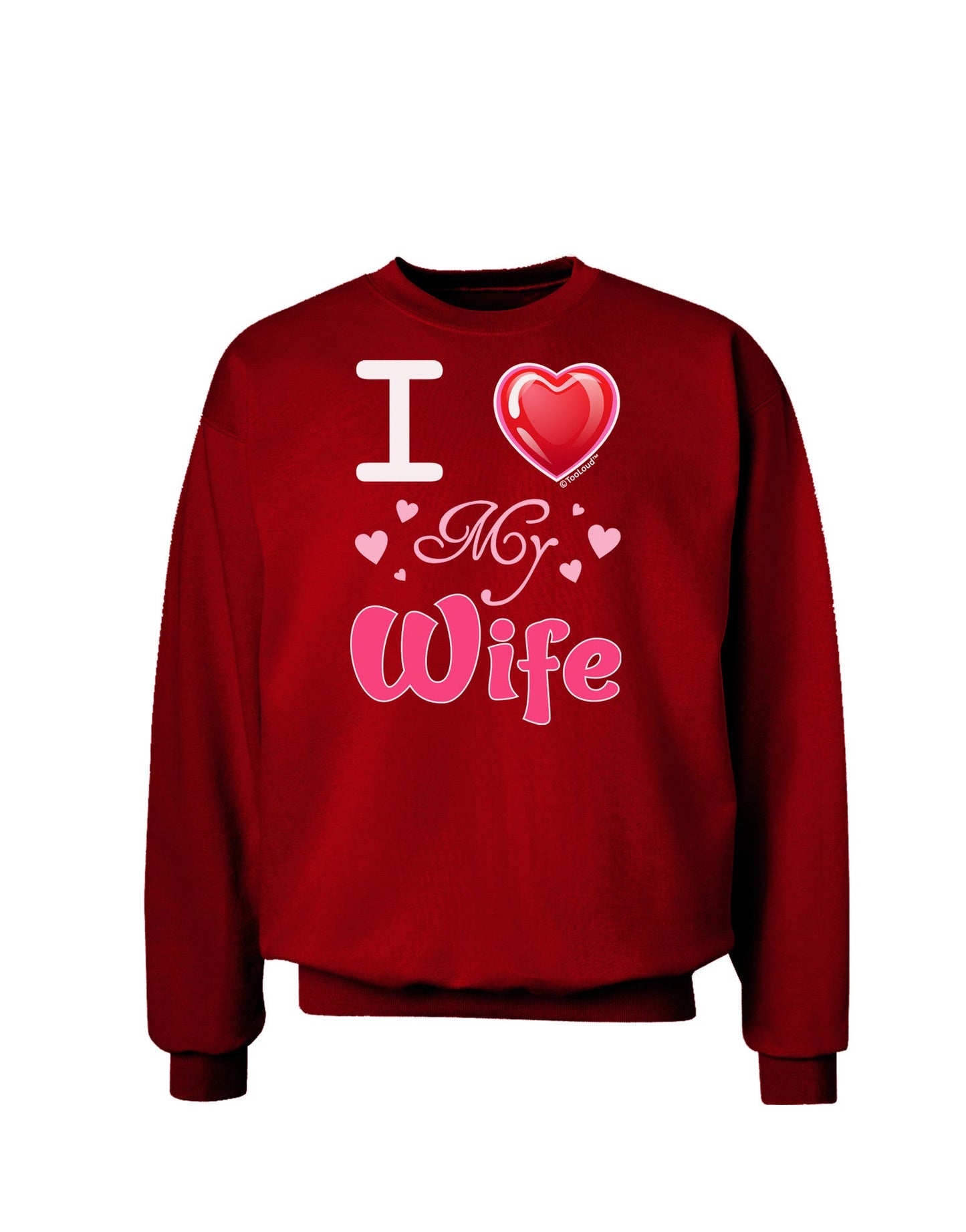 I Love Heart My Wife Adult Dark Sweatshirt-Sweatshirts-TooLoud-Deep-Red-Small-Davson Sales