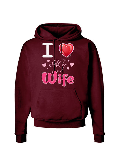 I Love Heart My Wife Dark Hoodie Sweatshirt-Hoodie-TooLoud-Maroon-Small-Davson Sales