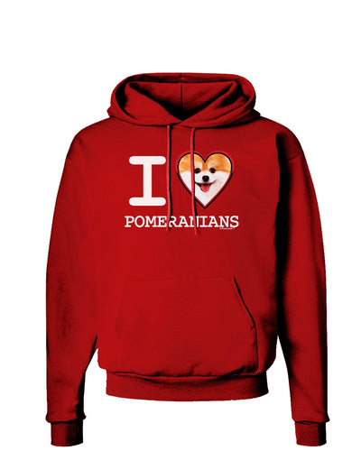 I Love Heart Pomeranians Dark Hoodie Sweatshirt-Hoodie-TooLoud-Red-Small-Davson Sales