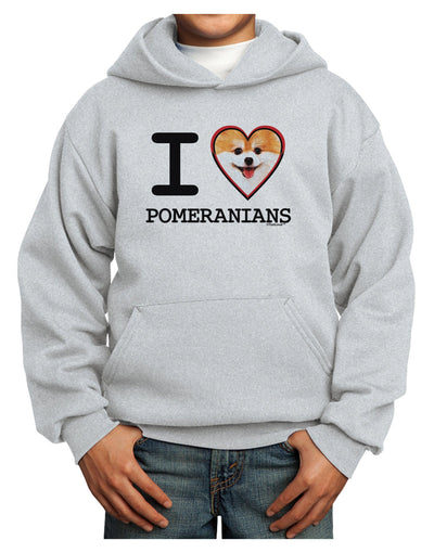 I Love Heart Pomeranians Youth Hoodie Pullover Sweatshirt-Youth Hoodie-TooLoud-Ash-XS-Davson Sales