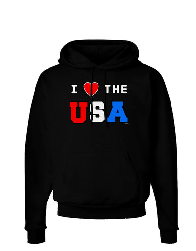 I Love Heart the USA Dark Hoodie Sweatshirt-Hoodie-TooLoud-Black-Small-Davson Sales