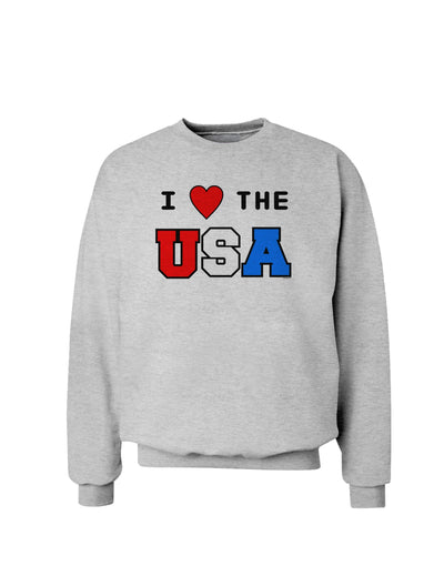 I Love Heart the USA Sweatshirt-Sweatshirts-TooLoud-AshGray-Small-Davson Sales