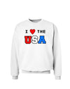 I Love Heart the USA Sweatshirt-Sweatshirts-TooLoud-White-Small-Davson Sales