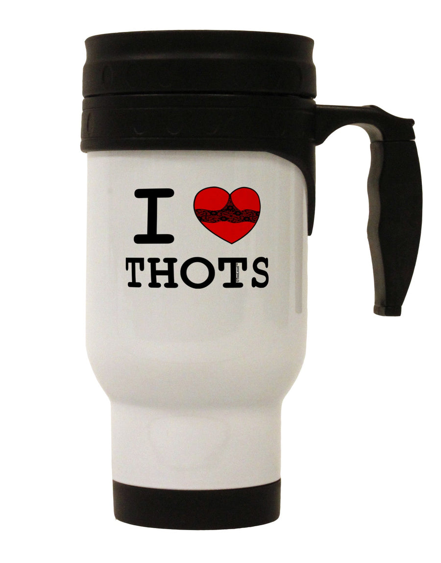 I Love Heart THOTS Stainless Steel 14oz Travel Mug-Travel Mugs-TooLoud-White-Davson Sales