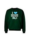 I Love House Blue Adult Dark Sweatshirt-Sweatshirts-TooLoud-Deep-Forest-Green-Small-Davson Sales