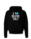 I Love House Blue Dark Hoodie Sweatshirt-Hoodie-TooLoud-Black-Small-Davson Sales