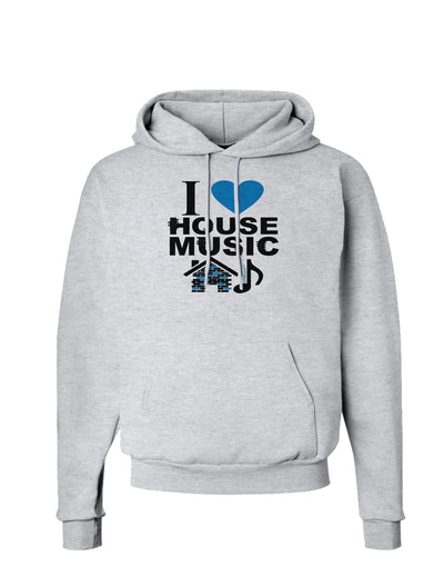 I Love House Blue Hoodie Sweatshirt-Hoodie-TooLoud-AshGray-Small-Davson Sales