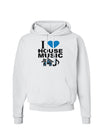 I Love House Blue Hoodie Sweatshirt-Hoodie-TooLoud-White-Small-Davson Sales