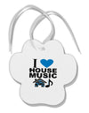 I Love House Blue Paw Print Shaped Ornament-Ornament-TooLoud-White-Davson Sales