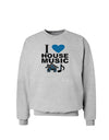 I Love House Blue Sweatshirt-Sweatshirts-TooLoud-AshGray-Small-Davson Sales