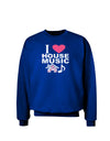 I Love House Pink Adult Dark Sweatshirt-Sweatshirts-TooLoud-Deep-Royal-Blue-Small-Davson Sales