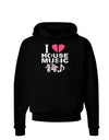 I Love House Pink Dark Hoodie Sweatshirt-Hoodie-TooLoud-Black-Small-Davson Sales