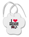 I Love House Pink Paw Print Shaped Ornament-Ornament-TooLoud-White-Davson Sales