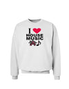 I Love House Pink Sweatshirt-Sweatshirts-TooLoud-White-Small-Davson Sales