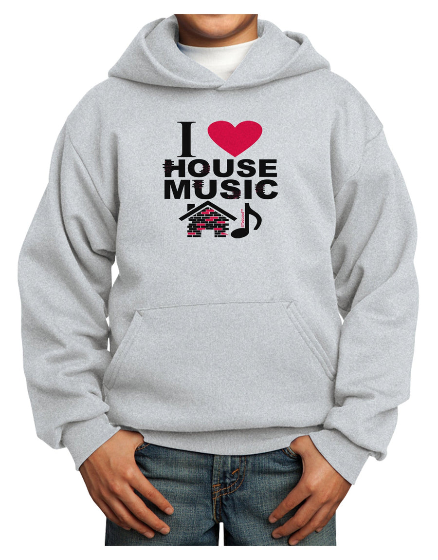 I Love House Pink Youth Hoodie Pullover Sweatshirt-Youth Hoodie-TooLoud-White-XS-Davson Sales