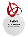 I Love My Boyfriend Videogames Circular Metal Ornament-Ornament-TooLoud-White-Davson Sales