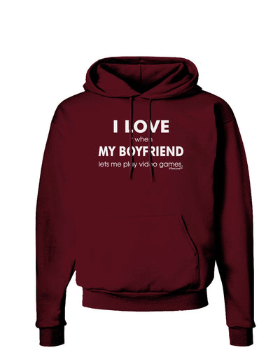 I Love My Boyfriend Videogames Dark Hoodie Sweatshirt-Hoodie-TooLoud-Maroon-Small-Davson Sales