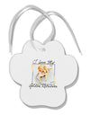 I Love My Golden Retriever Paw Print Shaped Ornament-Ornament-TooLoud-White-Davson Sales