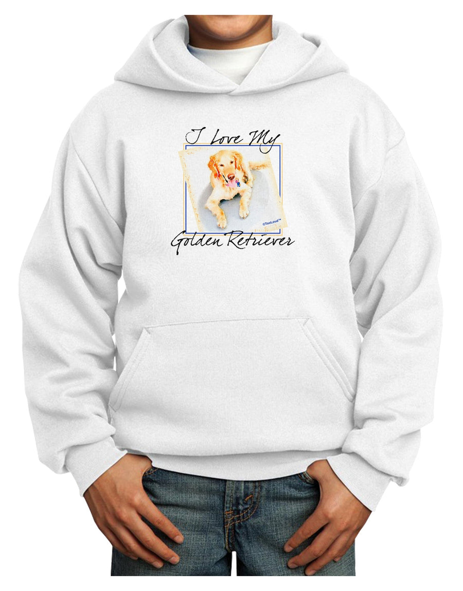 I Love My Golden Retriever Youth Hoodie Pullover Sweatshirt-Youth Hoodie-TooLoud-White-XS-Davson Sales